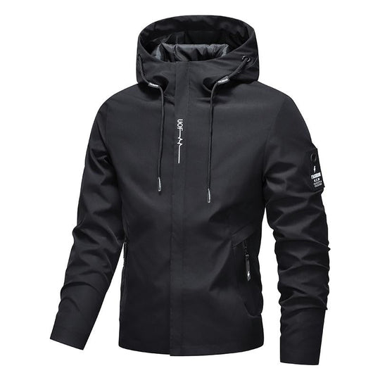 💧🌬️ Men's Hooded Jacket – waterproof & windproof with a drawstring. Ideal for the outdoors & everyday wear. ✓ Durable ✓ Breathable. Check it out now! 🔥🧥