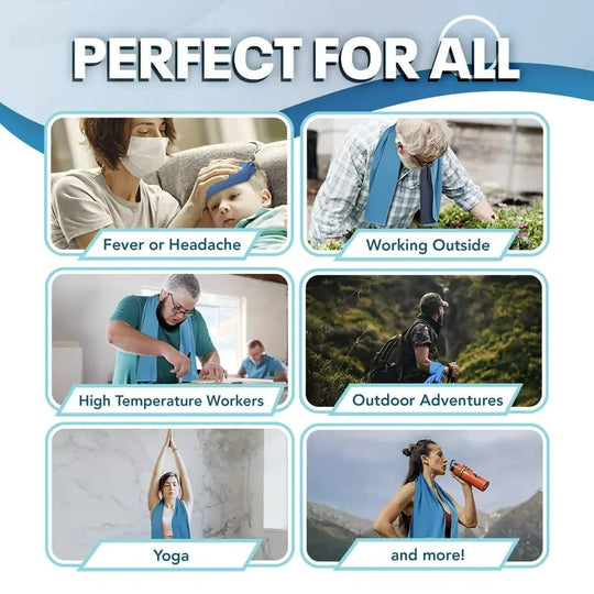 ⏰Summer Sale Buy 1 Get 1 Free❄💦Cold Sweat Towel You Can Use Anywhere, Anytime! Reusable Soft Absorbent Cooling Portable– UK Ready!