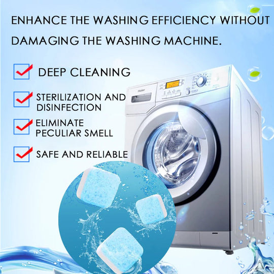 🧼Washing Machine Deep Cleaner Tablets – Eliminates 99% Germs, Removes Odors & Prevents Mold 🧽