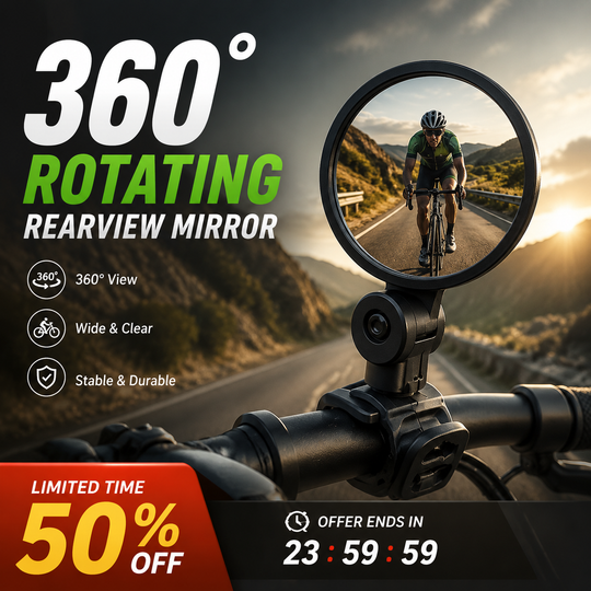 ⏳Limited-time 50% off⏰360 Degree Rotating Rearview Mirror🚴‍♂️🔎