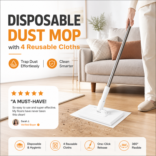 🏆 LAST DAY! 50% OFF 🌿💦 Disposable dust mop with 4 reusable covers 🧹✨