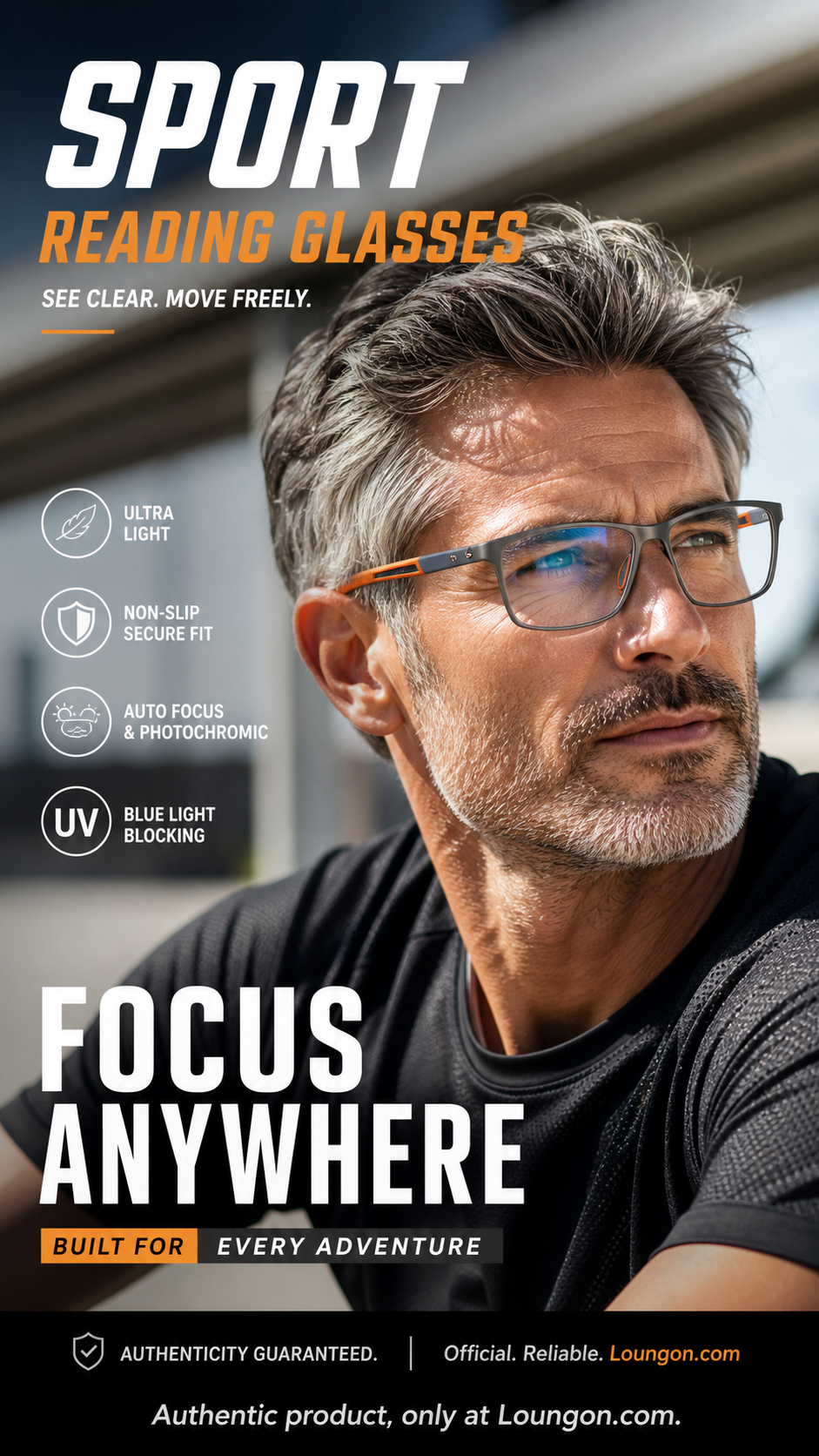 🔥HOT SALE:£9.99🔥Sports Smart Photochromic Progressive Bifocal Glasses