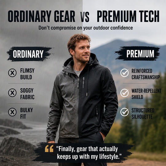 💧🌬️ Men's Hooded Jacket – waterproof & windproof with a drawstring. Ideal for the outdoors & everyday wear. ✓ Durable ✓ Breathable. Check it out now! 🔥🧥