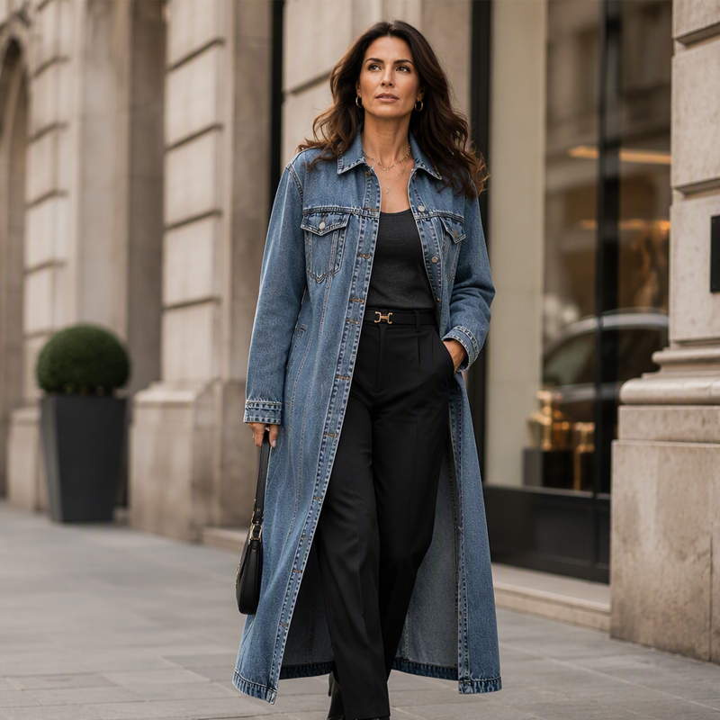 ⏳Time-Limited Special & Free Shipping⏰Women’s Casual Longline Button-Up Denim Coat