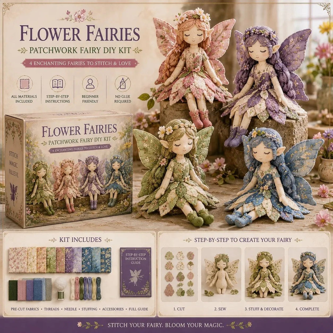 🔥 LIMITED-TIME 50% OFF！🧵 Patchwork and creative collage kit – get inspired by the magical world of fairies and create your own pieces using fabrics, colors, and plenty of imagination! ✨🌸