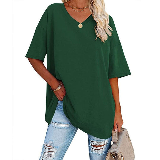 🌷2026 Hot Sale-30% OFF🌷Women's Summer Half Sleeve Casual Loose Fit Cotton Tunic T-shirt