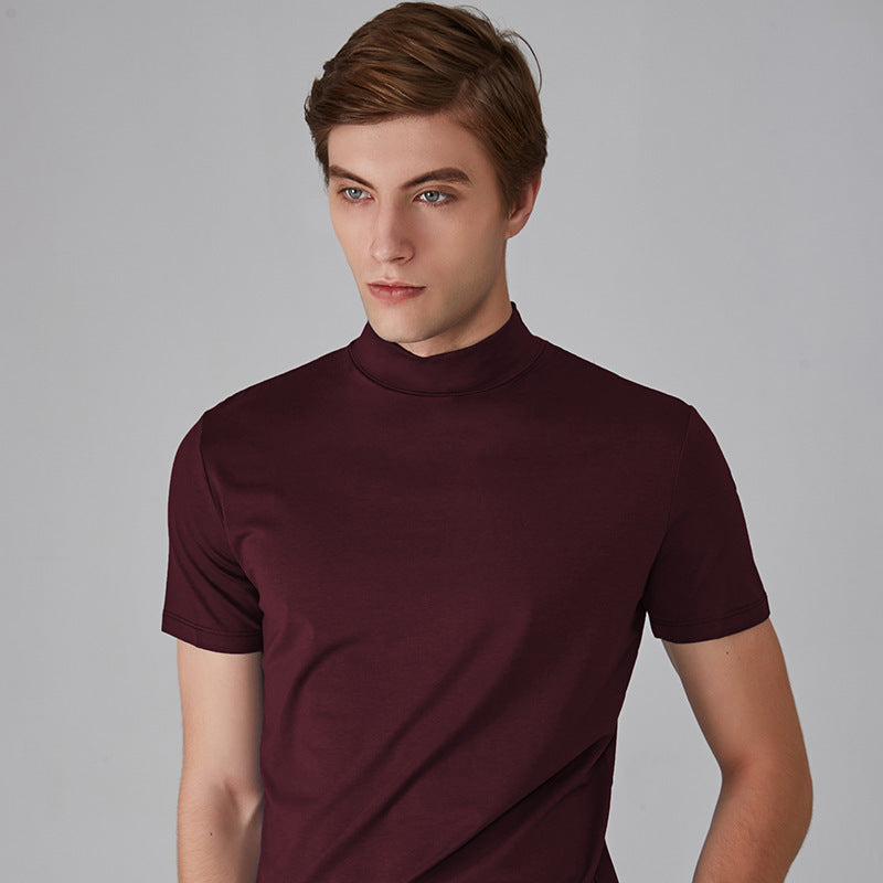 MEN'S T-SHIRT WITH STAND-UP COLLAR AND SLIM FIT