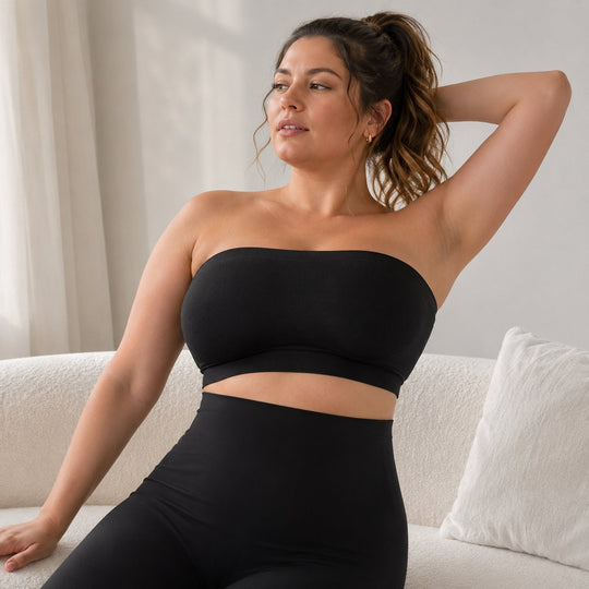 Anti-Slip Grip & Removable Straps✨Convertible Strapless Bandeau Bra with Wireless Comfort👍Suitable for All Body Types.🌹Buy 2 Get Free Shipping