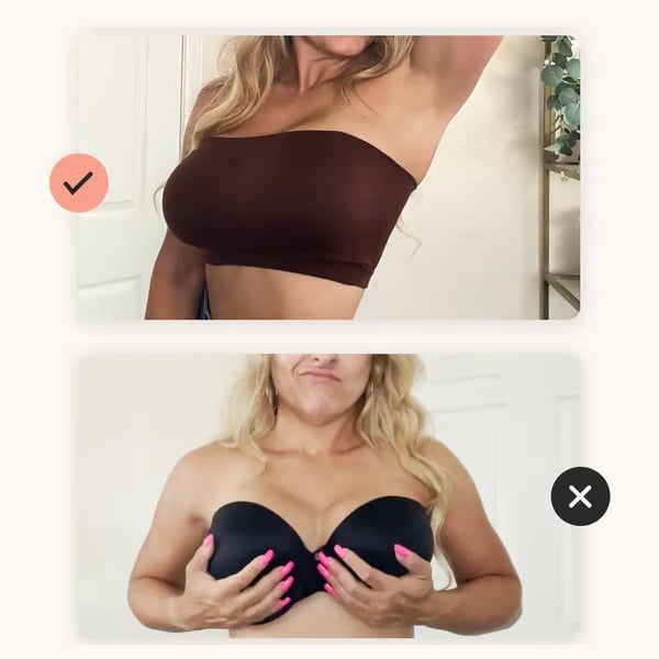 Anti-Slip Grip & Removable Straps✨Convertible Strapless Bandeau Bra with Wireless Comfort👍Suitable for All Body Types.🌹Buy 2 Get Free Shipping