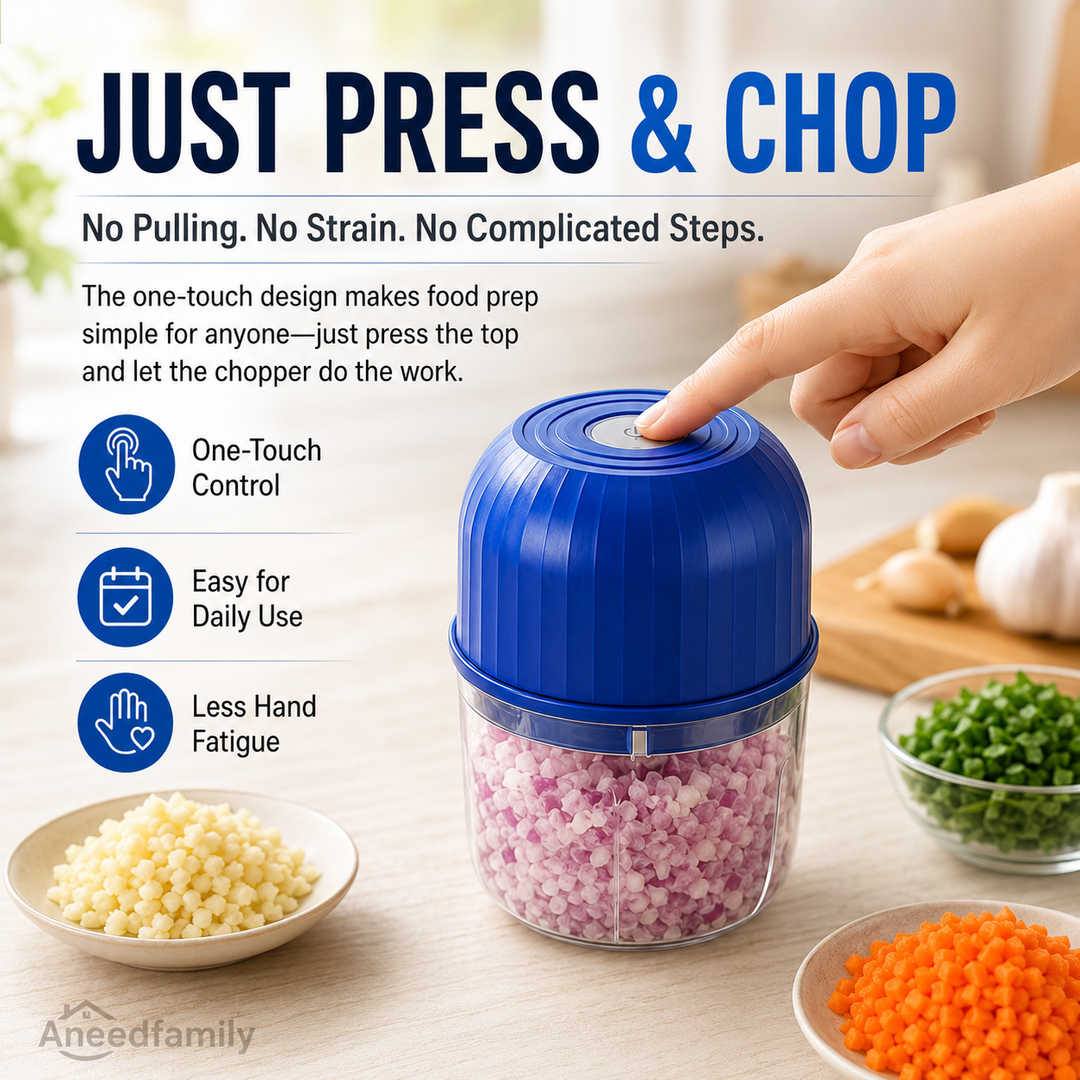 Wireless Efficient Electric Mini Food Chopper🧑‍🍳– Robust Motor, Smart Design & Stainless Steel Blades⏱️🔪