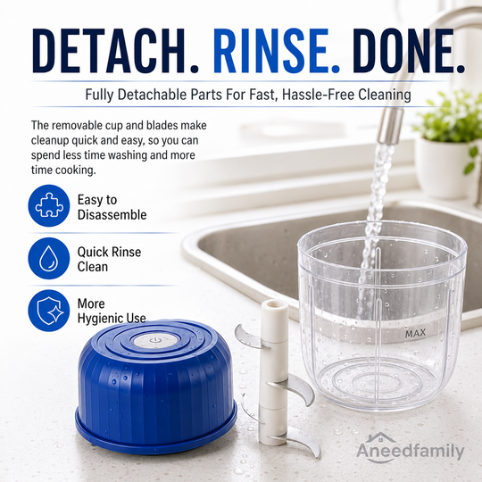 Wireless Efficient Electric Mini Food Chopper🧑‍🍳– Robust Motor, Smart Design & Stainless Steel Blades⏱️🔪