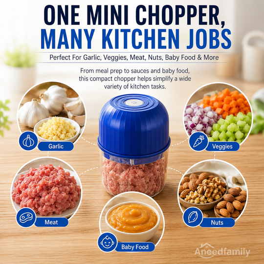 Wireless Efficient Electric Mini Food Chopper🧑‍🍳– Robust Motor, Smart Design & Stainless Steel Blades⏱️🔪