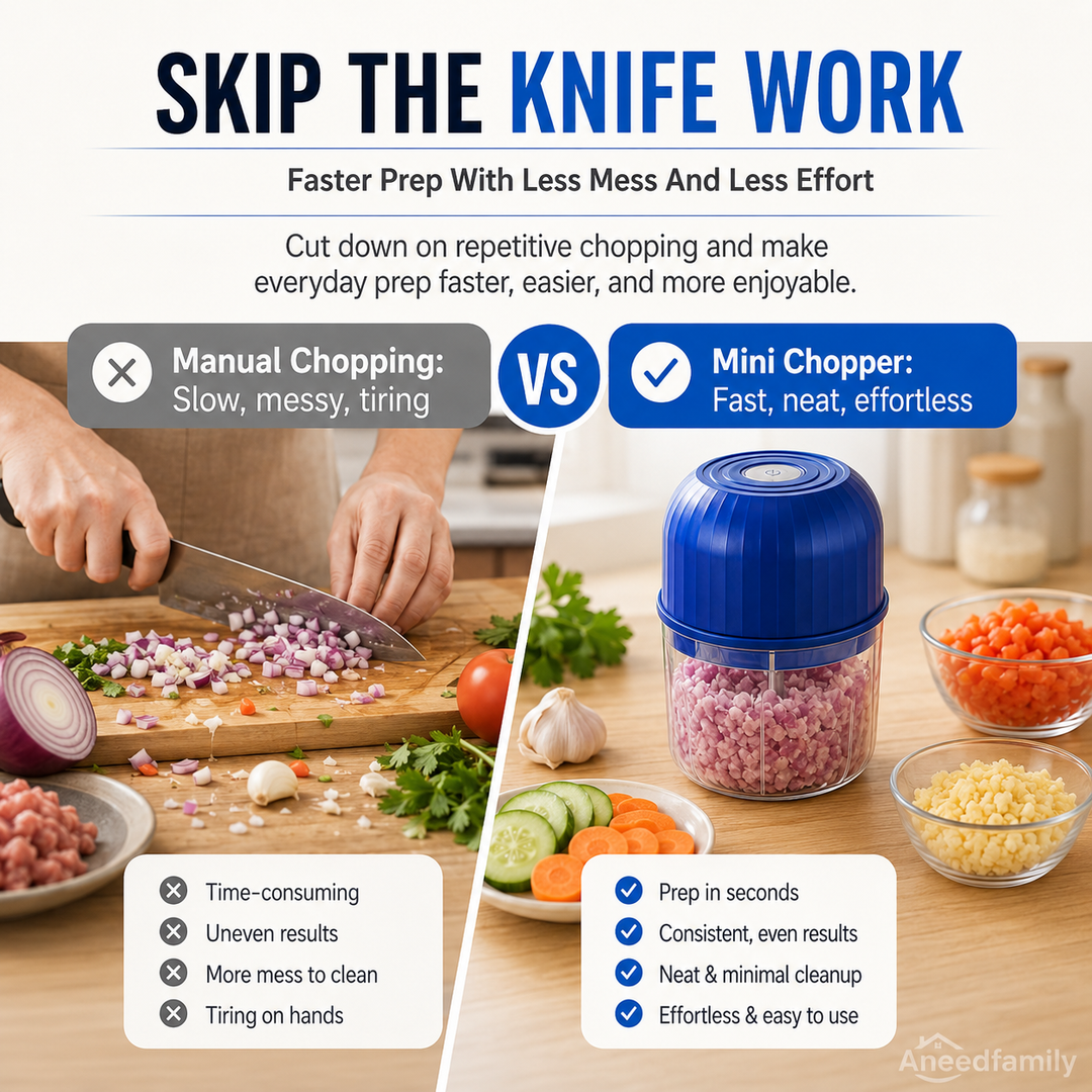 Wireless Efficient Electric Mini Food Chopper🧑‍🍳– Robust Motor, Smart Design & Stainless Steel Blades⏱️🔪