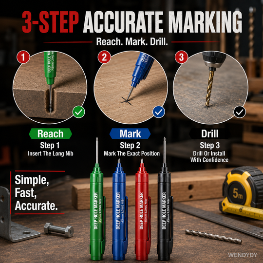 📢📢Buy 1 Get 1 Free⏰Deep Hole Marker with 45mm Long Nib