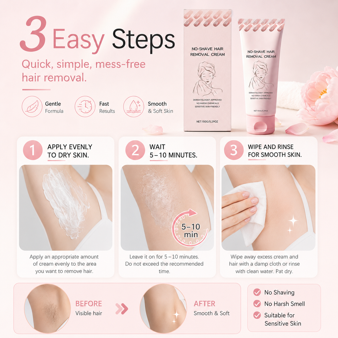 ⏰ SUMMER FLASH SALE – 50% OFF ☀️ Get Baby-Smooth Skin Instantly! Nourishing Depilatory Cream That Gently Removes Hair & Refines Texture. Stock Up Now! 🧴💖