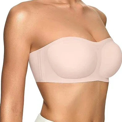⛱️Last Day 50 OFF ！！💞Womens Strapless Bras Push Up Bandeau Bra Non Slip Wireless Supportive Padded Bras Seamless Comfortable Tube Jelly Bra