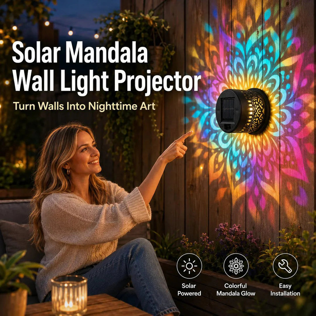 💡💓Surprise Price: Only £10.99!!🔥Solar-Powered Mandala Projector Light🎁🏠
