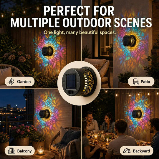 💡💓Surprise Price: Only £10.99!!🔥Solar-Powered Mandala Projector Light🎁🏠