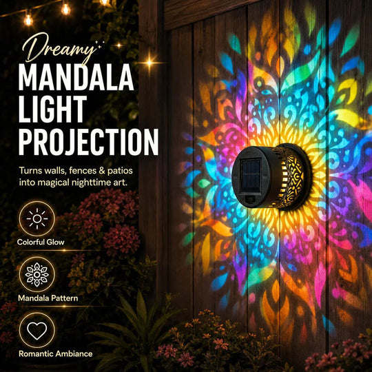 💡💓Surprise Price: Only £10.99!!🔥Solar-Powered Mandala Projector Light🎁🏠