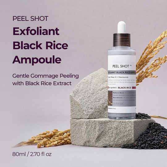 [Dr.Melaxin Official] Peel Shot Glow Rice Ampoule Duo - Serums for Brightening, Exfoliating, and Moisturizing - Suitable for All Skin Types