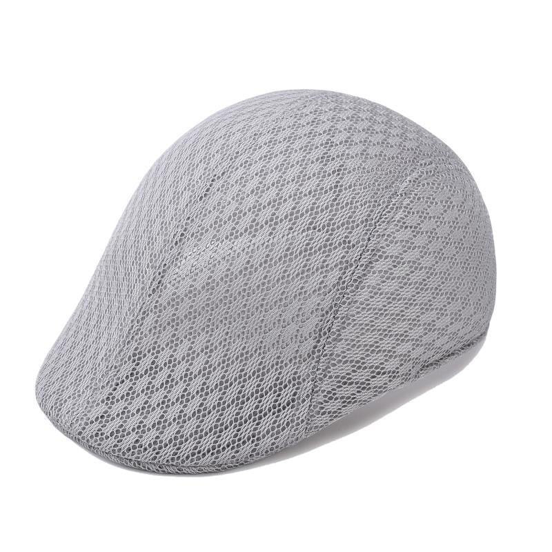 UPF50+ Mesh Flat Cap Men Breathable Duckbill Beret 56-58cm