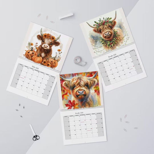 🏆Flash Sale⚡ 11K+ SOLD! Almost Gone-🐮Highland Cow Calendar 2026 📅