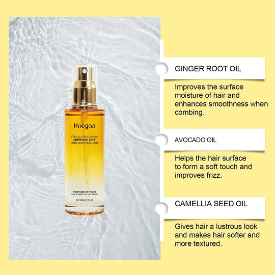 Hoegoa 80ml Conditioning Oil Spray Scalp & Hair Strengthener Leave-In Conditioner Comforting Shampoo Cleanser