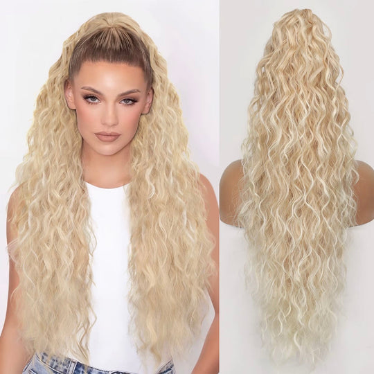 🩷LAST DAY PROMOTION - 50%OFF😍Curly Wavy Frizzy Hair Extension with Ponytail