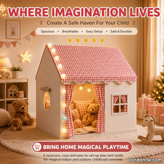 🏰 49% OFF NOW! ⏰ Children's Play Tent Castle – Spacious & easy to set up – Breathable fabric, perfect for indoor or outdoor fun – encourages imaginative play ✨🧸