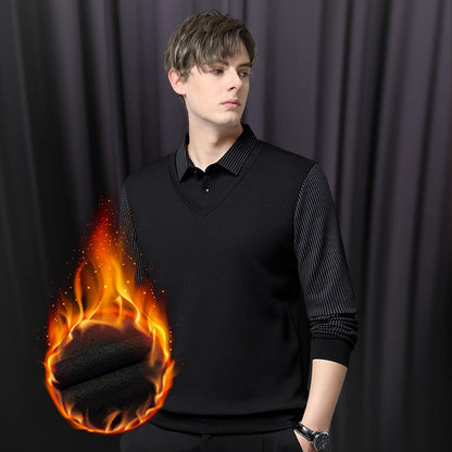 🎁 Varmt salg 49 % RABATT 🔥Stripete Lapel Falsk Todelt Skjorte