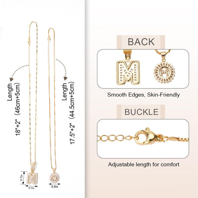 💍 2 Pack✨ Initial Letter Pendant Necklaces-Best Gift for your friends💝