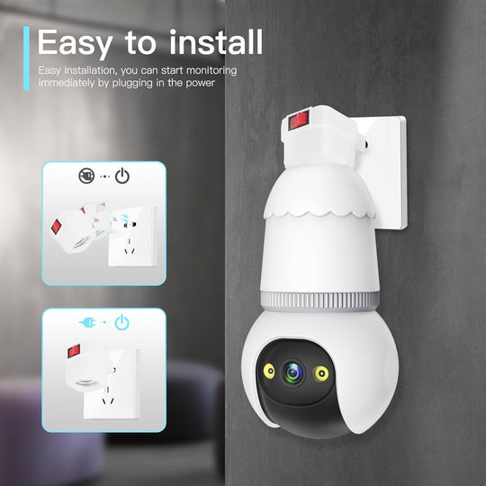 🔥LAST DAY PROMOTION✨4MP Light Bulb Security Camera 5G&2.4GHz Wireless Outdoor Indoor Camera with Night Vision