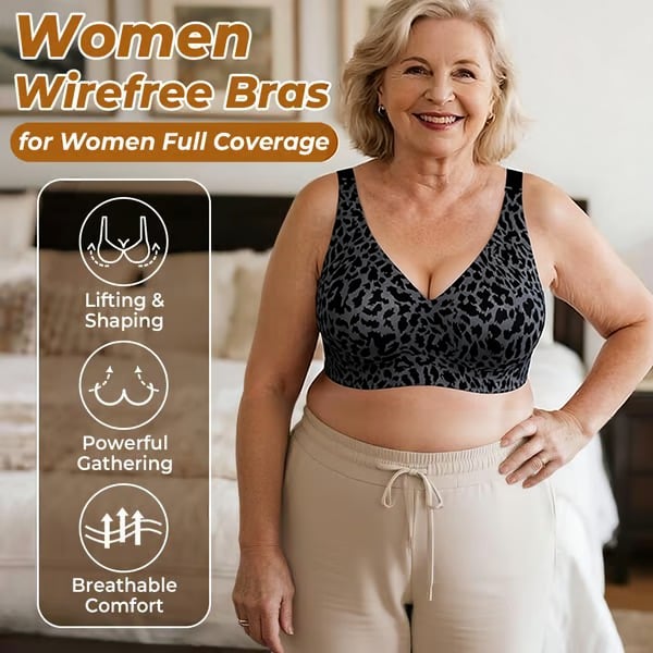🔥Super Firming Retro Leopard Print Bra | Women Wirefree Bras 👍No More Sagging Breasts