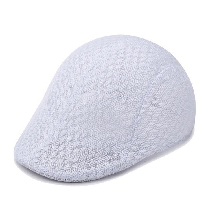 UPF50+ Mesh Flat Cap Men Breathable Duckbill Beret 56-58cm