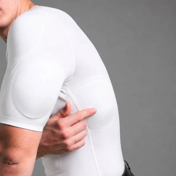 💪Men's Removable Padded Compression Shirt – Muscle Shaper Bodybuilder Tee, Seamless Short Sleeve, Slim Fit, 4-Way Stretch