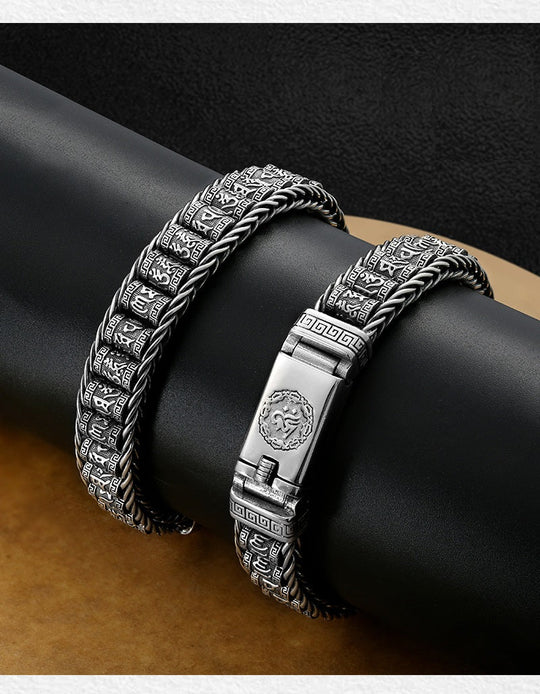 🥳2026 HOT SALE🥳💞50K+ SOLD!✨ 💝Tibetan Prayer Wheel Bracelet – 925 Sterling Silver, Lucky Charm & Valentine's Day Gift