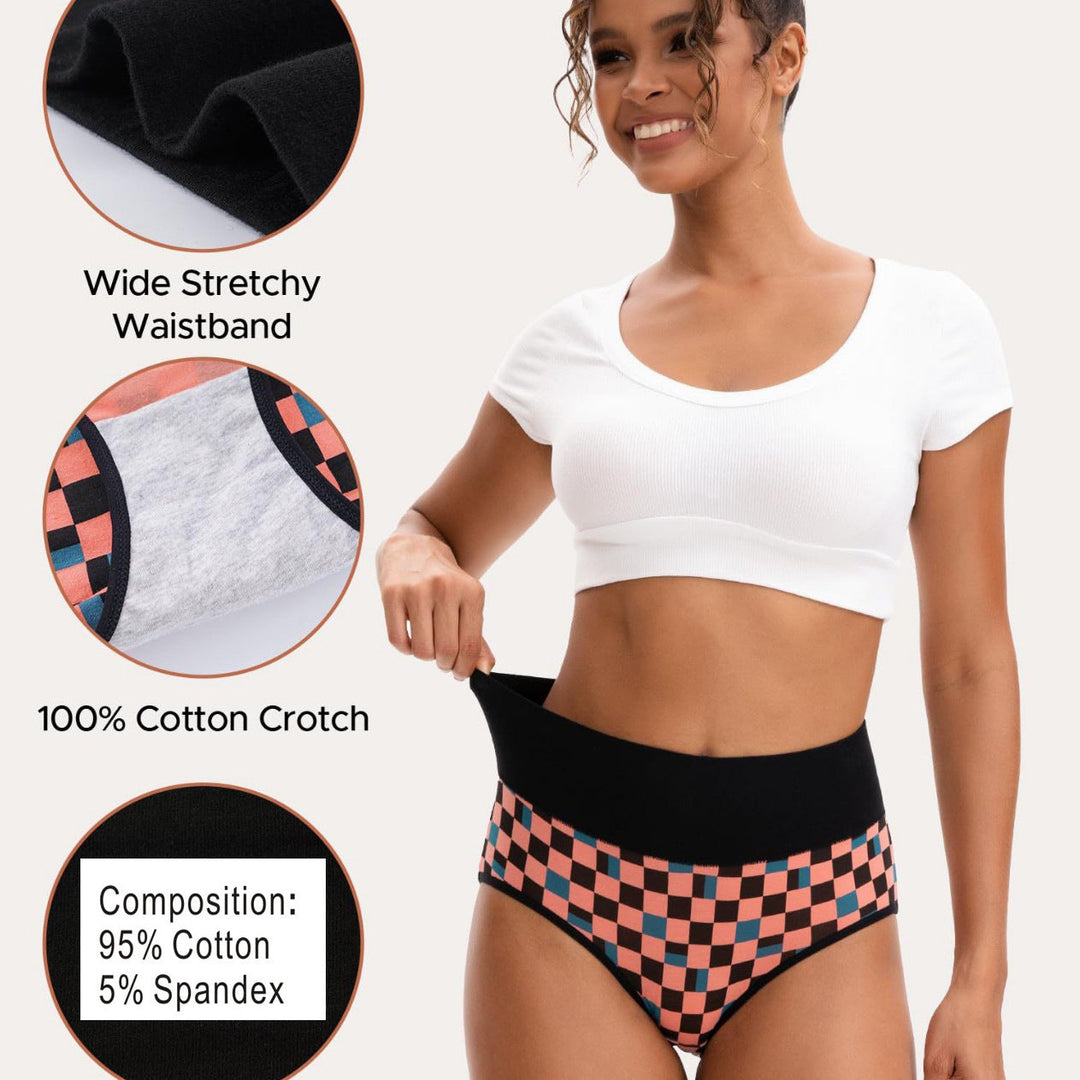 💖LIMITED OFFER – Buy 1 Get 3 Packs✨Women's High Waisted Cotton Panties,👍Soft & Breathable& Comfortable & Stretchy Full Coverage Briefs for Everyday Wear