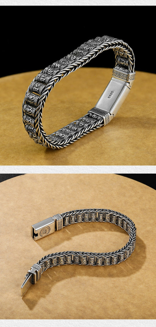 🥳2026 HOT SALE🥳💞50K+ SOLD!✨ 💝Tibetan Prayer Wheel Bracelet – 925 Sterling Silver, Lucky Charm & Valentine's Day Gift