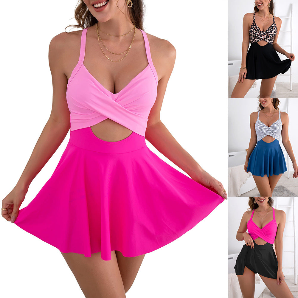 💥Last Day Special Sale 60% OFF🩱Women's Cutout One Piece Skirt Swimsuit