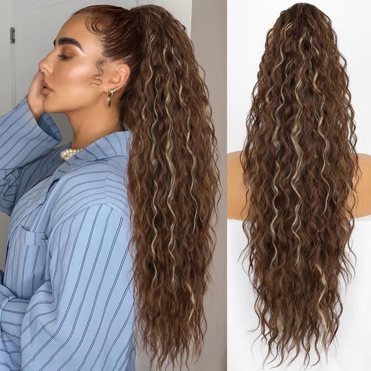 🩷LAST DAY PROMOTION - 50%OFF😍Curly Wavy Frizzy Hair Extension with Ponytail