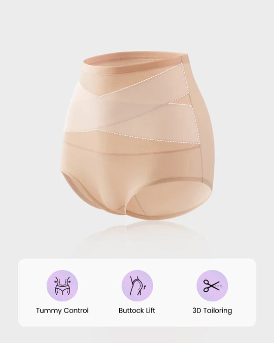 🌸Last Day-Buy 1 Get 3 Packs✨Plus-Size High-Waist Cross Tummy Control Panties