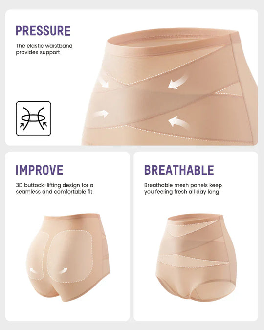 🌸Last Day-Buy 1 Get 3 Packs✨Plus-Size High-Waist Cross Tummy Control Panties