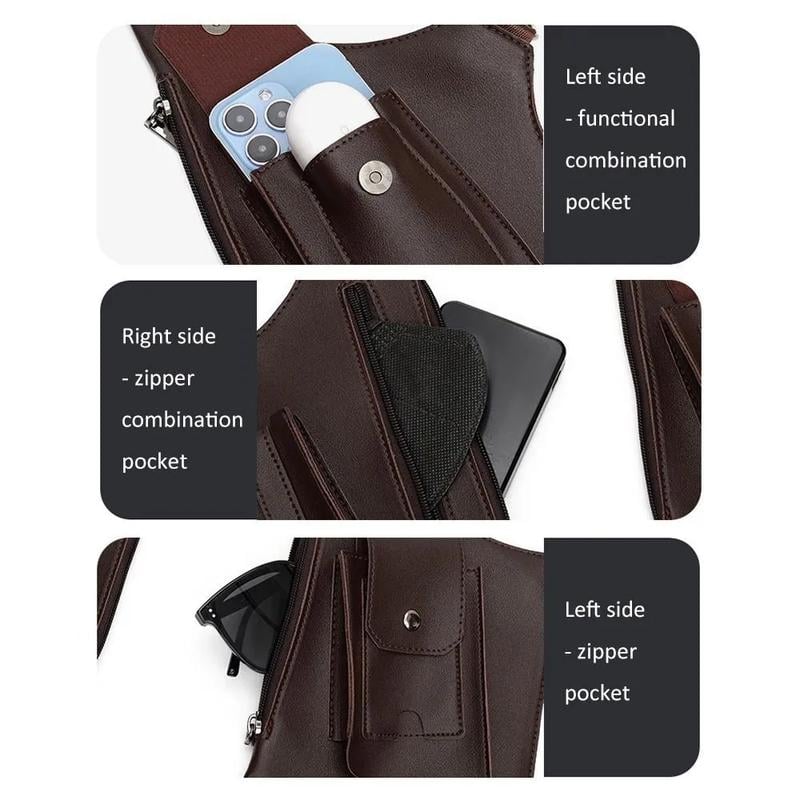 Borsa a tracolla regolabile sotto le ascelle in pelle premium per uomo & Donna