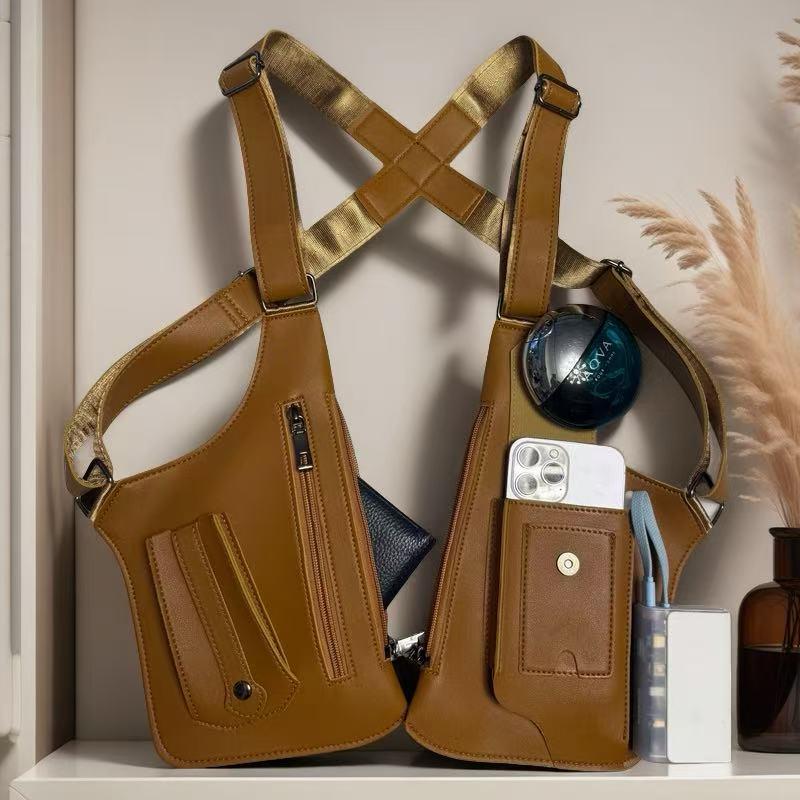 Borsa a tracolla regolabile sotto le ascelle in pelle premium per uomo & Donna