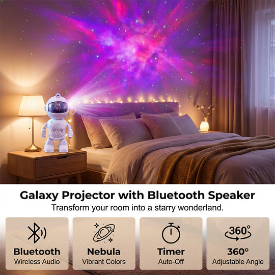 Roboter-Astronauten-Sternenhimmelprojektor mit Bluetooth-Lautsprecher