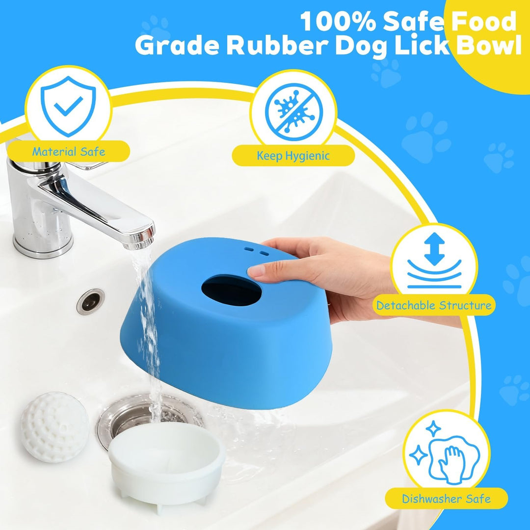 Rolling Ball Slow Feeder Dog Bowl for Liquid Treats & Bone Broth