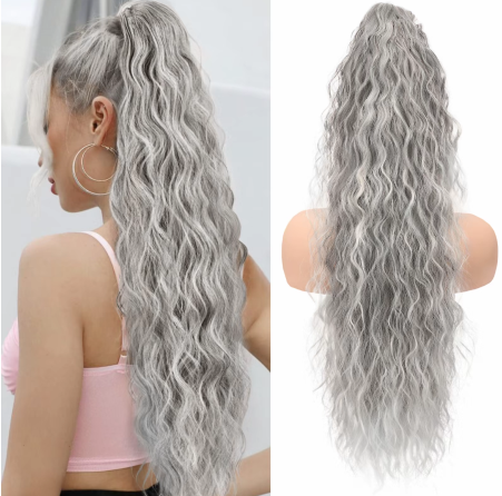 🩷LAST DAY PROMOTION - 50%OFF😍Curly Wavy Frizzy Hair Extension with Ponytail