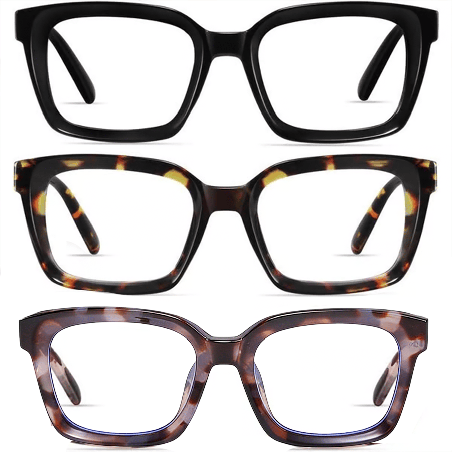 ✨👓Tortoiseshell Reading Glasses – Blue Light Blocking Oversized Square Readers