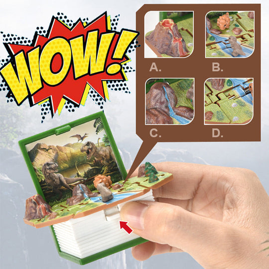 3D Foldable Dinosaur Castle Book Keychain