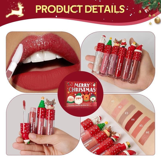 🎅Christmas Hot Sale 49% Off💄✨ Christmas Lip Gloss Set – 6 Colors